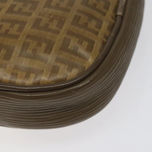 FENDI Zucchino Canvas Shoulder Bag Beige Auth - Picture 10 of 16